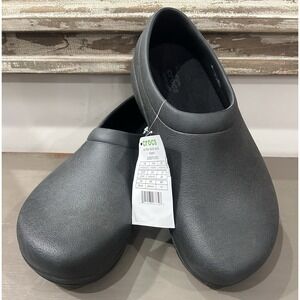 Crocs On The Clock Black Clogs Size US M10/W12 Slip Resistant Work Shoes